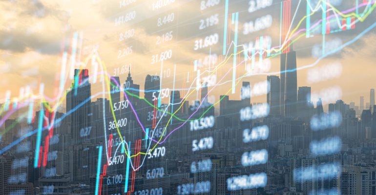 Concept,Of,Modern,Commercial,Architecture,And,Financial,Stock,Market,Securities